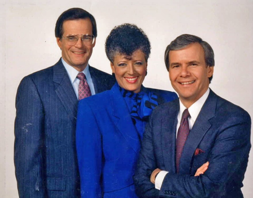 NBC's Tom Brokaw (right) with WBIR-TV anchors Bill Williams and Edye Robinson Ellis.