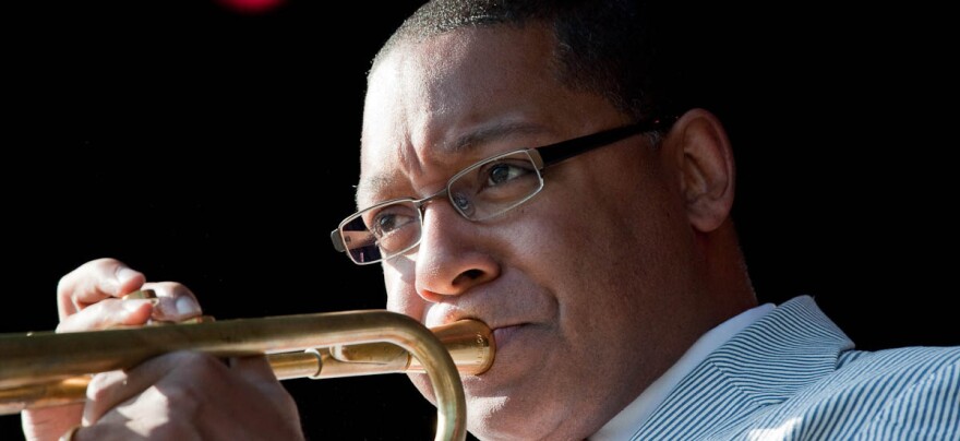 Wynton Marsalis playing trumpet