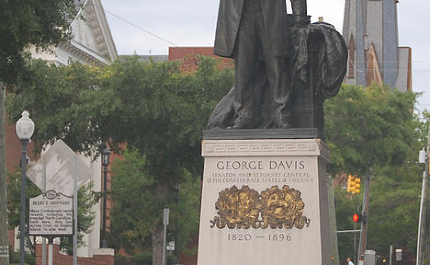 Statue of George Davis, last Confederate Attorney General, in historic downtown Wilmington, NC.