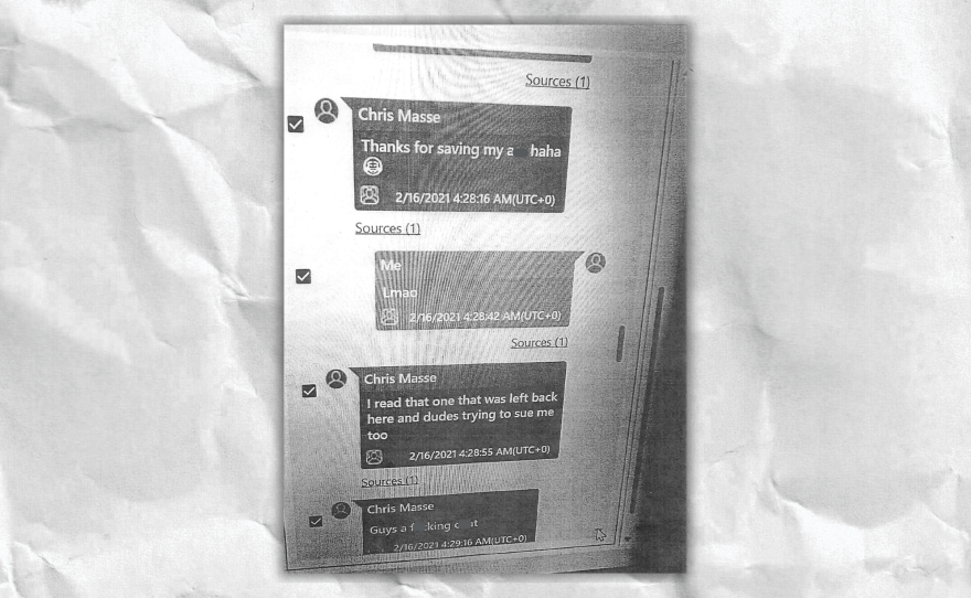 Copies of text messages between then-Sgt. Thomas Kelley and then-Sgt. Christopher Masse were documented in a March 2023 memo by New Hampshire Fish and Game.