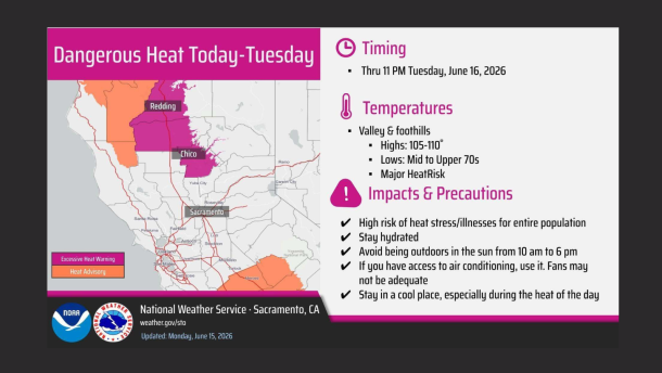 Parts of the North State have been under an extreme heat warning from the National Weather Service.