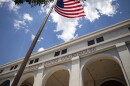 An American flag flies outside the United States District Court for the Northern District of Florida in Tallahassee, Fla.(Lauren Witte/Fresh Take Florida)