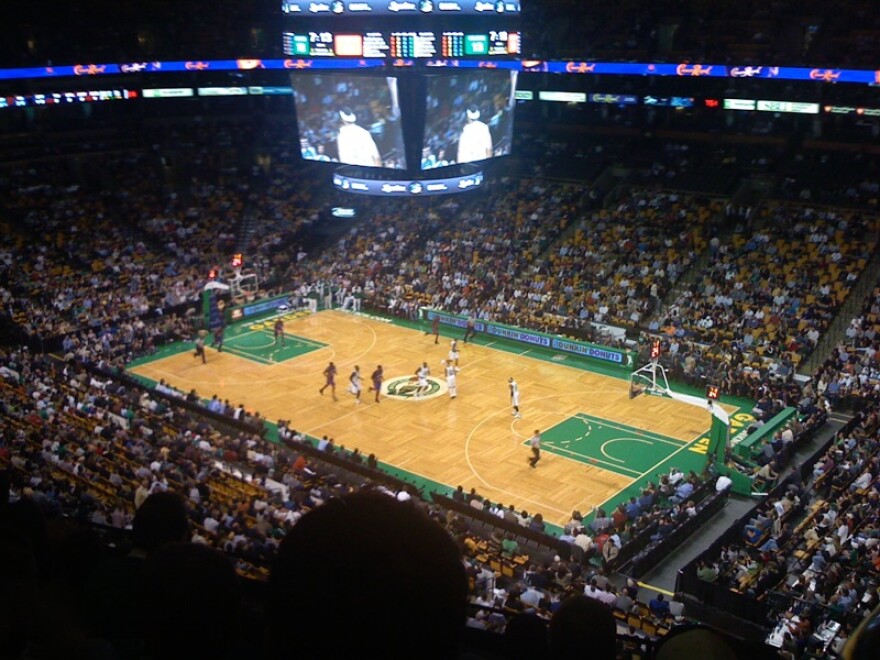 A 2007 photograph of the Celtics, playing in Boston.