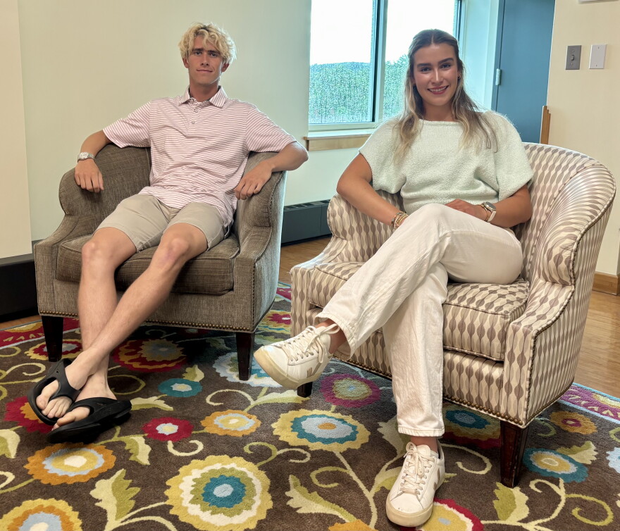 Fin Murphy and Anne Pierce helped roll out Cartwheel Care's new online counseling to their peers at middle and high schoolers in Hopkinton. A nonprofit is covering costs - as long as students play a big roll in promoting it to classmates.