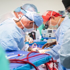 Dr. Marty Sellers, right, an organ recovery surgeon for Tennessee Donor Services, and his team perform a normothermic regional perfusion (NRP) organ recovery at a hospital in Tennessee Thursday, June 13, 2024. NRP is a newer process of organ transplantation through which oxygen enriched blood is pumped to limited portions of the body, creating external circulation of blood after a person has passed, in order to provide organ recipients with oxygen rich organs. This method allows people who are 60 years and older to be eligible to donate organs after they die.