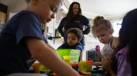 Children played at Kid's Castle Family Daycare and Preschool in Pflugerville on Feb. 28. Phyllis Montoya has operated the day care for 15 years, but since the pandemic began, attendance has mostly been at half capacity.