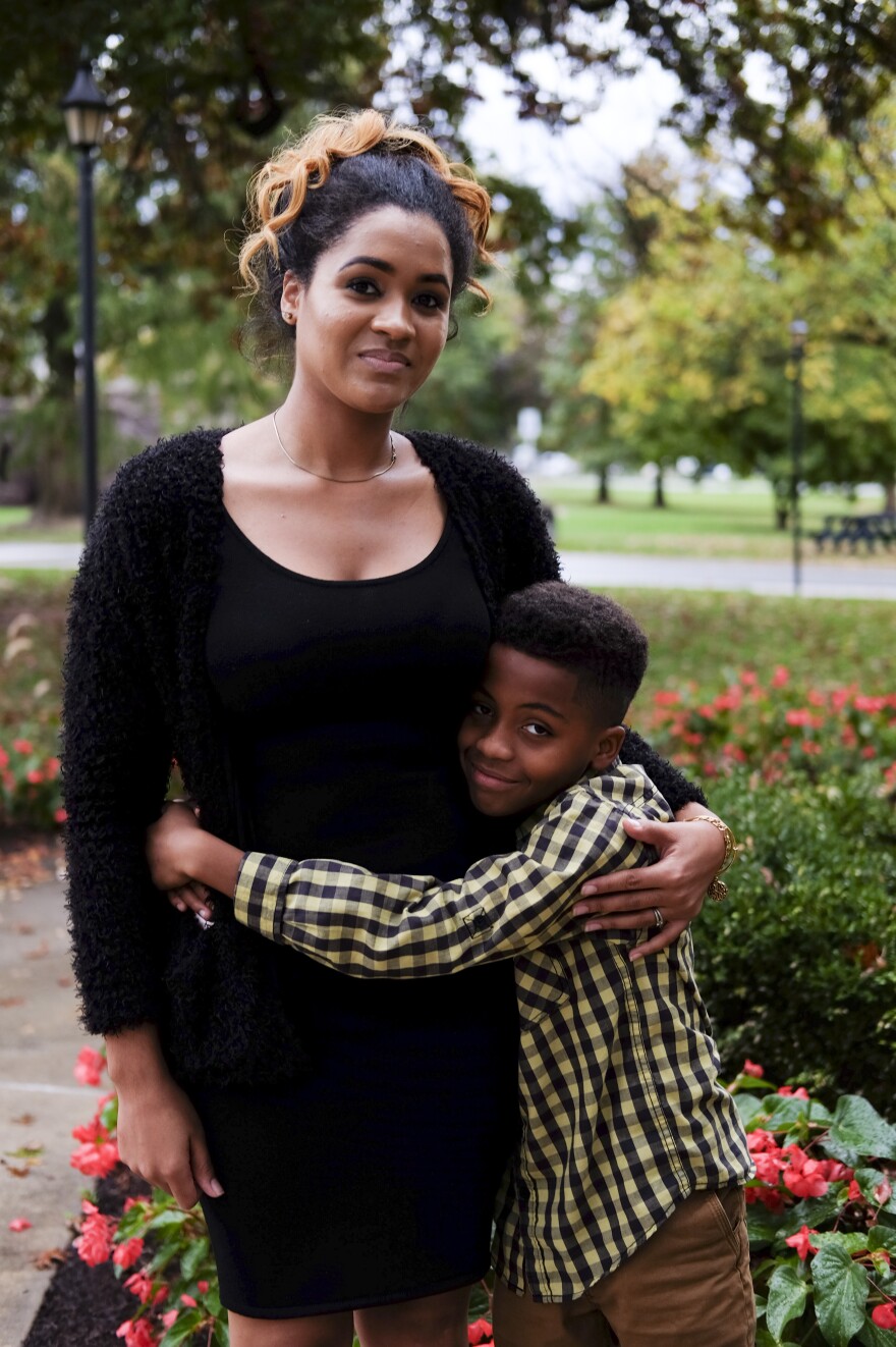 Brinita Ricks, a graduate of the single-parents program, and her son, Troy, 10.