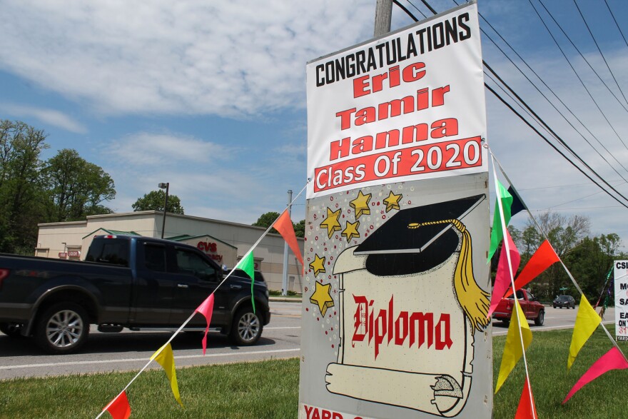 Schools across Indiana are doing what they can to celebrate seniors and the graduating class of 2020, including distributing or creating signs for people to post in their yards and communities.