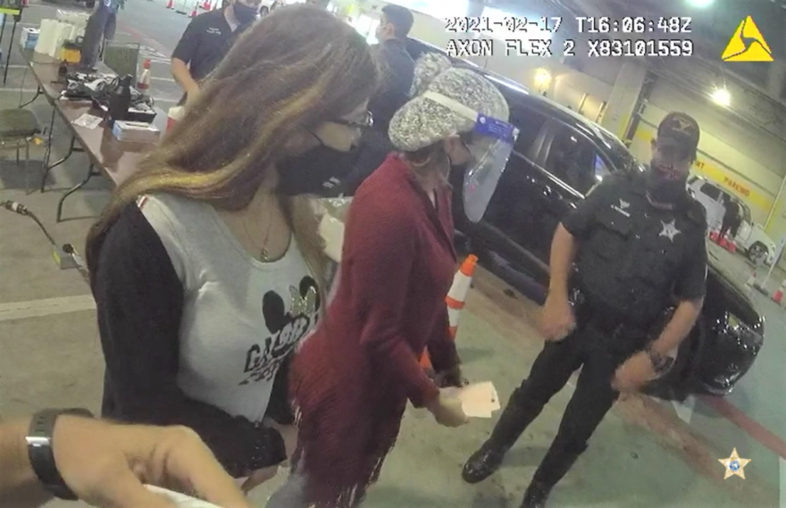 A deputy told the women they were "lucky not to get arrested." Image: OCSO video