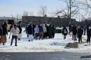 Mourners gather for the traditional Islamic burial of Nurul Amin Shah Alam at Masjid Zakariya Cemetery in Buffalo February 26, 2026.
