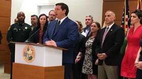 Gov. Ron DeSantis met with the families of the victims of the Stoneman Douglas shooting at the Broward County Courthouse in Fort Lauderdale. 