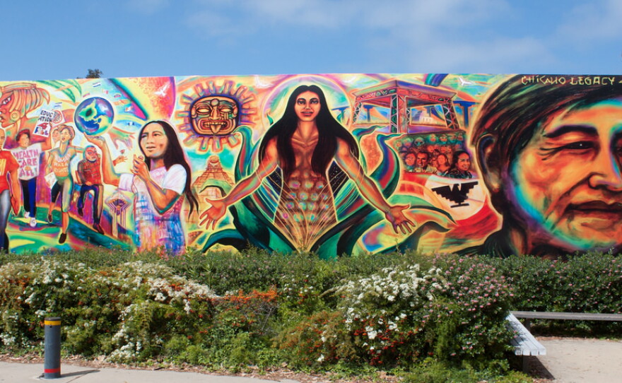 A mural celebrating Chicano history at UC San Diego (2010).