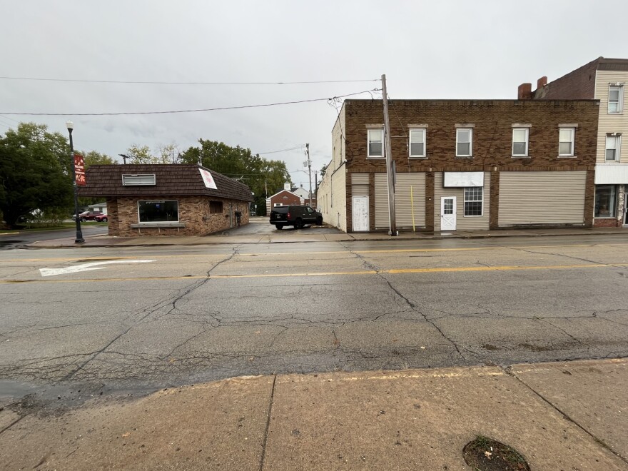 The additional buildings set to become an event center and retail space after development by CLRED. These buildings are on the opposite side of the property owned by Marlene Miller.