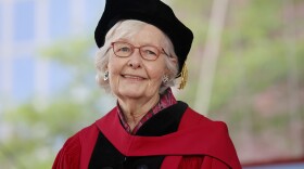 Margaret Marshall, Former Chief Justice of the Massachusetts Supreme Court, smiles as she is introduced as an honorary degree recipient at a Harvard Commencement ceremony held for the classes of 2020 and 2021, Sunday, May 29, 2022, in Cambridge, Mass.