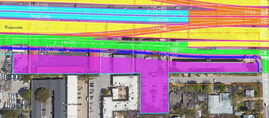 A map showing the area around West China Tea House and Village at 47th. A shaded magenta area shows a possible location for affordable housing units in the future.