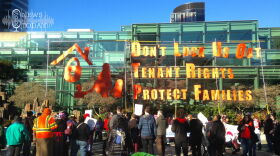 Activists rally for tenants rights in Seattle in 2017. In 2025, Washington passed a divisive rent control law, which is now causing some manufactured home park owners to consider selling their land.