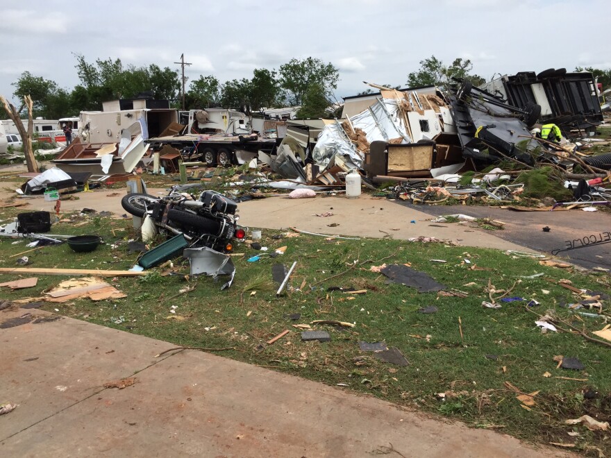 Damage from a May 6, 2015 tornado in south Oklahoma City.