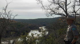 Park Superintendent James Adams looks out at Russell Creek, which feeds into Tucker Lake at Palo Pinto Mountains State Park near Strawn on Dec. 15, 2025. The park, expected to open in 2026, offered guided hikes on New Years Day to guests who made reservations.