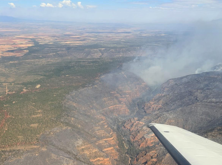 The Ferris Fire is burning approximately 15 miles northwest of Dolores, Colorado, on the San Juan National Forest. Lightning was the cause.