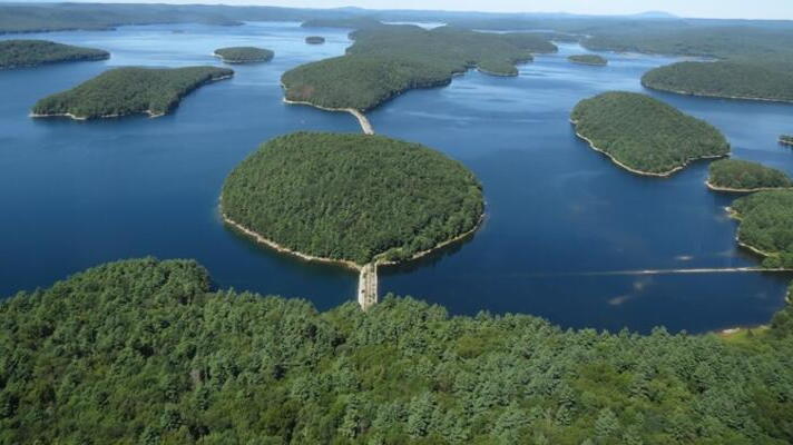 Quabbin Reservoir in western Massachusetts is one of the largest unfiltered water supplies in the United States, according to the state. It is a primary source of high quality water for Boston through the Massachusetts Water Resources Authority water supply system. The 412 billion gallon reservoir covers 39 square miles with 181 miles of shoreline. Recreational activities are regulated and limited to protect 2.7 million people’s drinking water.
