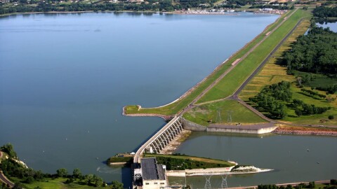 An aerial view of Gavin's Point Dam near Yankton, South Dakota (file)
