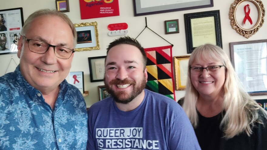 Kelly and Tammy Rundle with Tyler Mitchell of The Project of the Quad Cities, one of the new documentary subjecta.