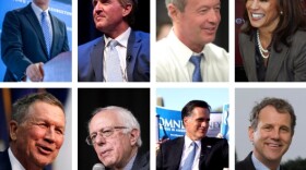 From top left: Cory Booker; Jeff Flake; Martin O'Malley; Kamala Harris; John Kasich; Bernie Sanders; Mitt Romney; and Sherrod Brown.