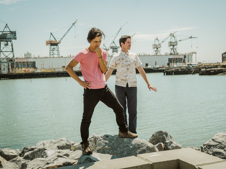 "It's easy for me to take for granted what he does," Logan Kroeber (right) says of his Dodos bandmate Meric Long. "He's so talented that I don't think about physical limitations. But he's been putting his fingers through the wringer for decades."