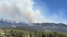 Smoke billowing from the Gold Mountain Fire in Ouray