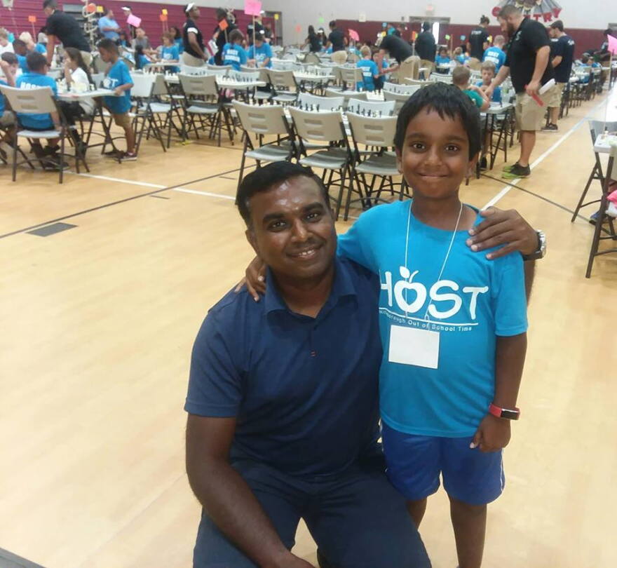 Bala Ramaswaamy came to Franklin Middle School in Tampa to cheer on his son Arjun, who will be entering third grade next school year. Arjun took 2nd place in his age division. 