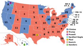 Electoral College map showing the results of the 2016 U.S. presidential election.