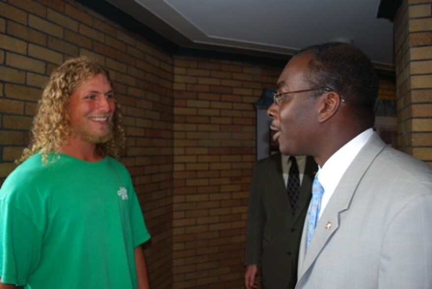 Michael Galardi of Atlanta, Georgia meets Mayor Brown