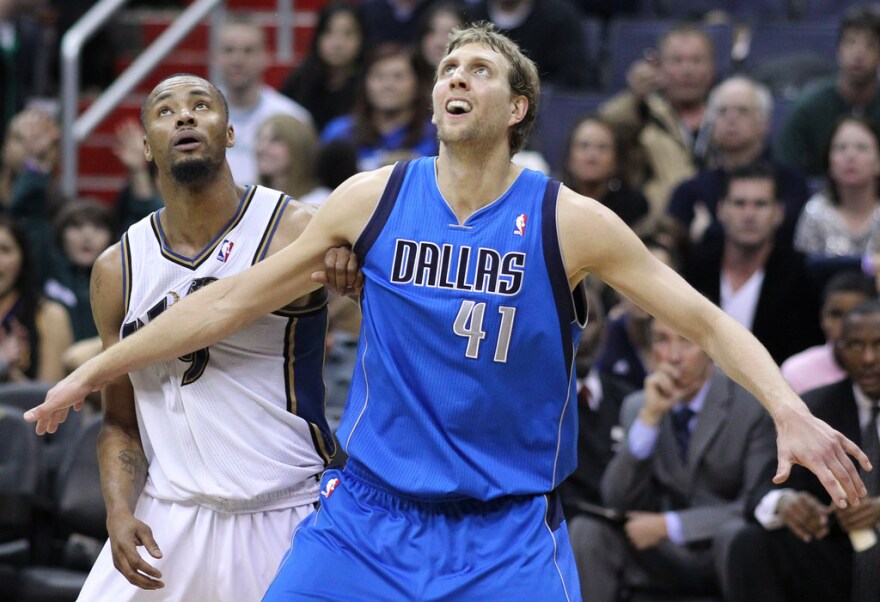 Dirk Nowitzki playing for the Dallas Mavericks in 2011.