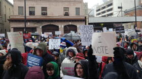 People gathered in front of Cincinnati's City Hall for speeches by several high school and college students calling for gun control last year, following the Parkland, Fla., shooting.