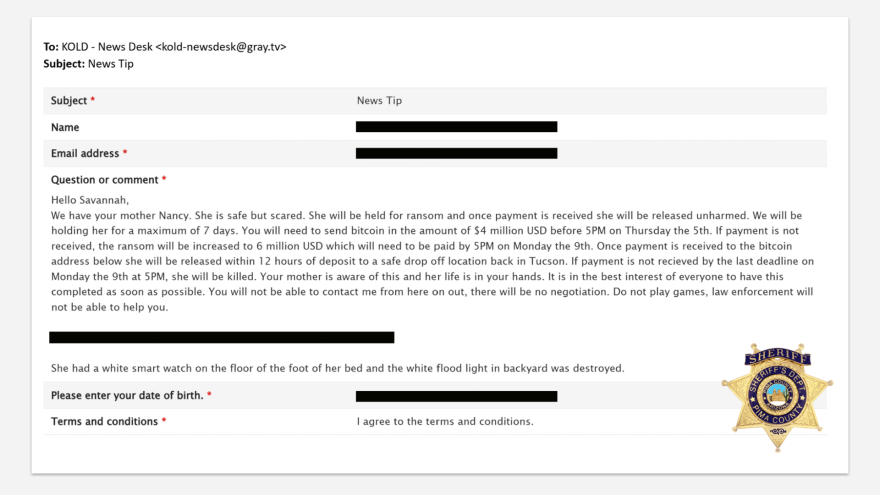 Nancy Guthrie KOLD News tip first PDF