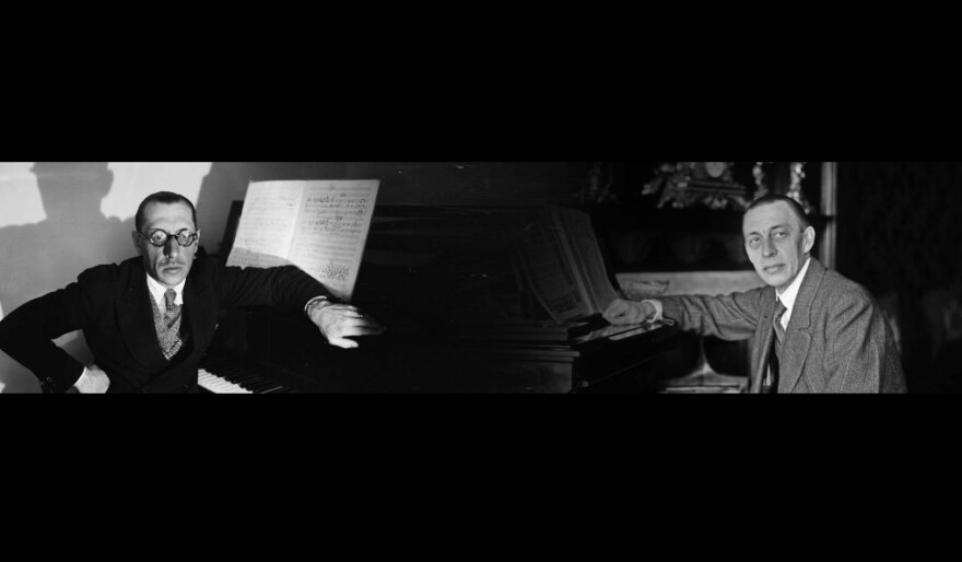 Composers Igor Stravinsky and Sergei Rachmaninoff