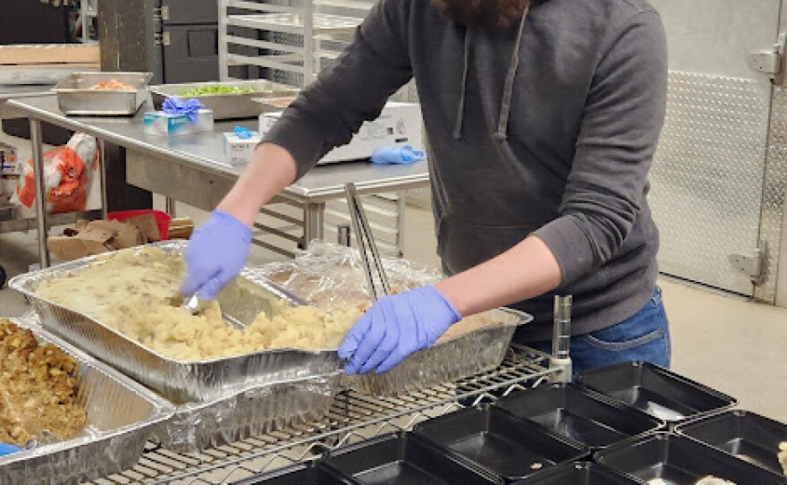 Rescue Mission Workers Prepare Thanksgiving Dinner