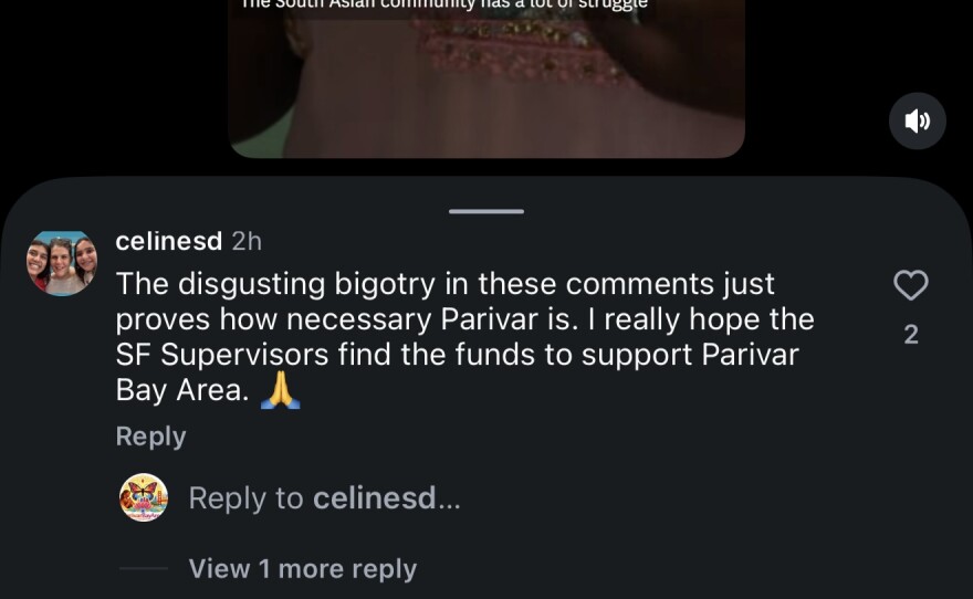 Anti-trans language on Parivar's social media page.