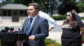 Congressman Joaquin Castro (D-San Antonio) speaks at a Washington rally.