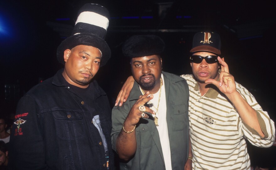 Rapper Fresh Kid Ice (aka Christopher Wong Won) and The 2 Live Crew film the "Shake A Lil' Somethin'" video at Zippers Nightclub in June of 1996 in Miami Beach, Fla.