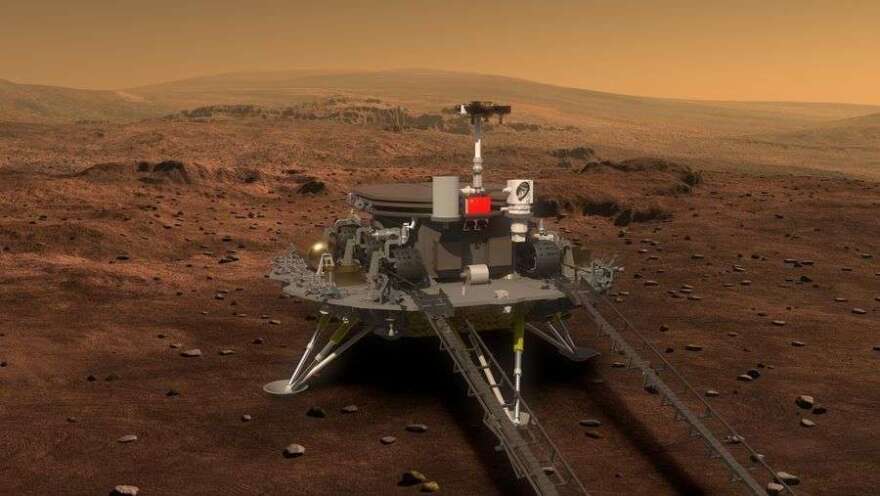 Artists rendition of China's Mars lander. 