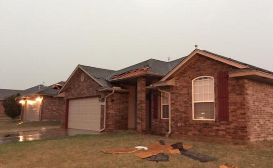 Tornado damage to a home near SE 19th Street between Eastern and Bryant Aves. in Moore