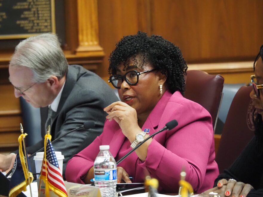 Rep. Cherrish Pryor, D-Indianapolis, speaks in a legislative committee on Tuesday, Dec. 2, 2025.