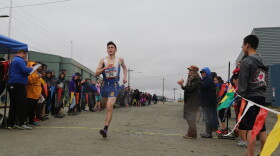 Bethel Regional High School sophomore Thomas Phelan takes first in the BRHS Cross-Country Invitational on September 8, 2018.