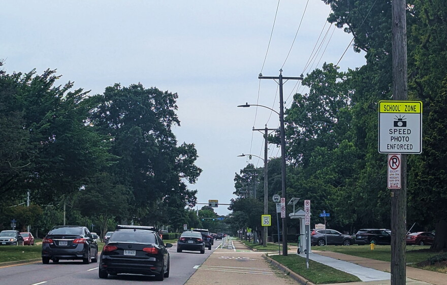 Signs in front of Granby High School warn motorists they may get a ticket if they're caught speeding by a camera. But only about half of speeders actually pay the fines.