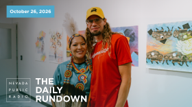 Fawn Douglas and A.B. Wilkinson inside the Wai Gallery, on Oct. 23, 2026, in the Las Vegas Arts District.