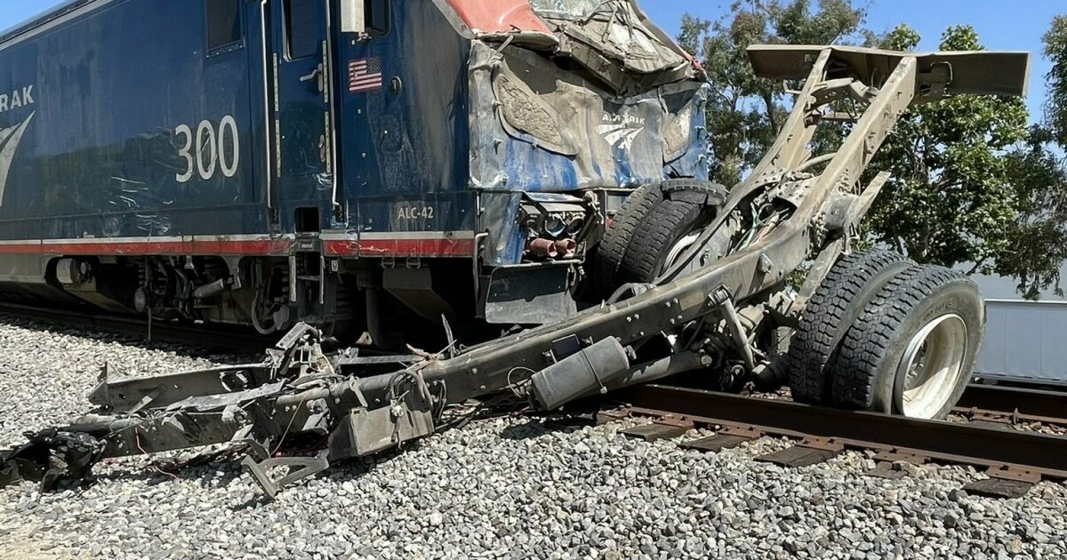 16 people are hospitalized after an Amtrak train crashes into a water ...