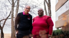 André Lee, administrator and co-founder of Heart and Soul Hospice, stands with Keisha Mason, director of nursing, in front of their office building last week in Nashville, Tenn.