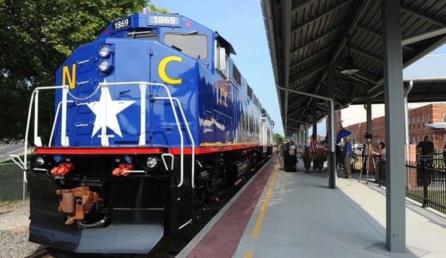 NC By Train at stop platform