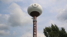 A water tower outside Turtle Creek Casino and Hotel in Williamsburg. (Photo : Austin Rowlader / NPR News)